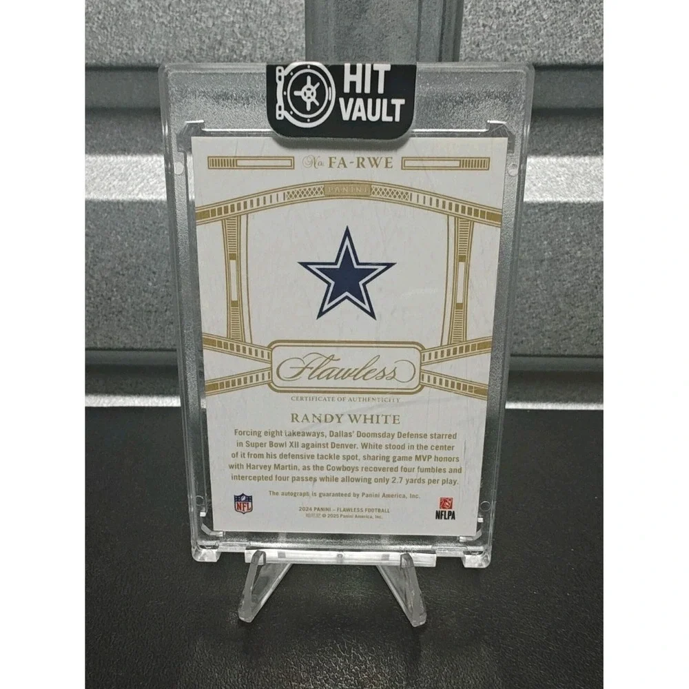 2025 Panini Flawless Randy White On Card Auto /25 Cowboys Achievements FA-RWE